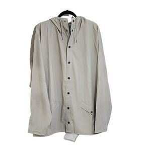 Rains gray button up hooded rain jacket XL Gorpcore